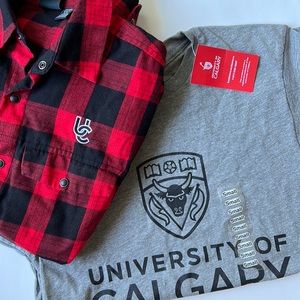 Uni of Calgary EUC western shirt + NWT t-shirt